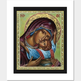 Pelagonitissa. The Virgin with the Playing Child. An Orthodox icon. Posters and Art